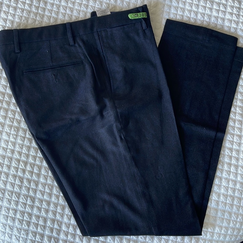 Brooks Brothers “SoHo” 33x30 Navy Wool Dress Trousers Pants